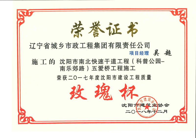 沈阳市玫瑰杯(南北快速干道)